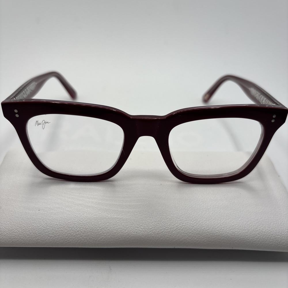 Maui Jim Rectangular Eyeglasses MJO2216 07F Burgundy/Clear 49-22-145 Frame #250